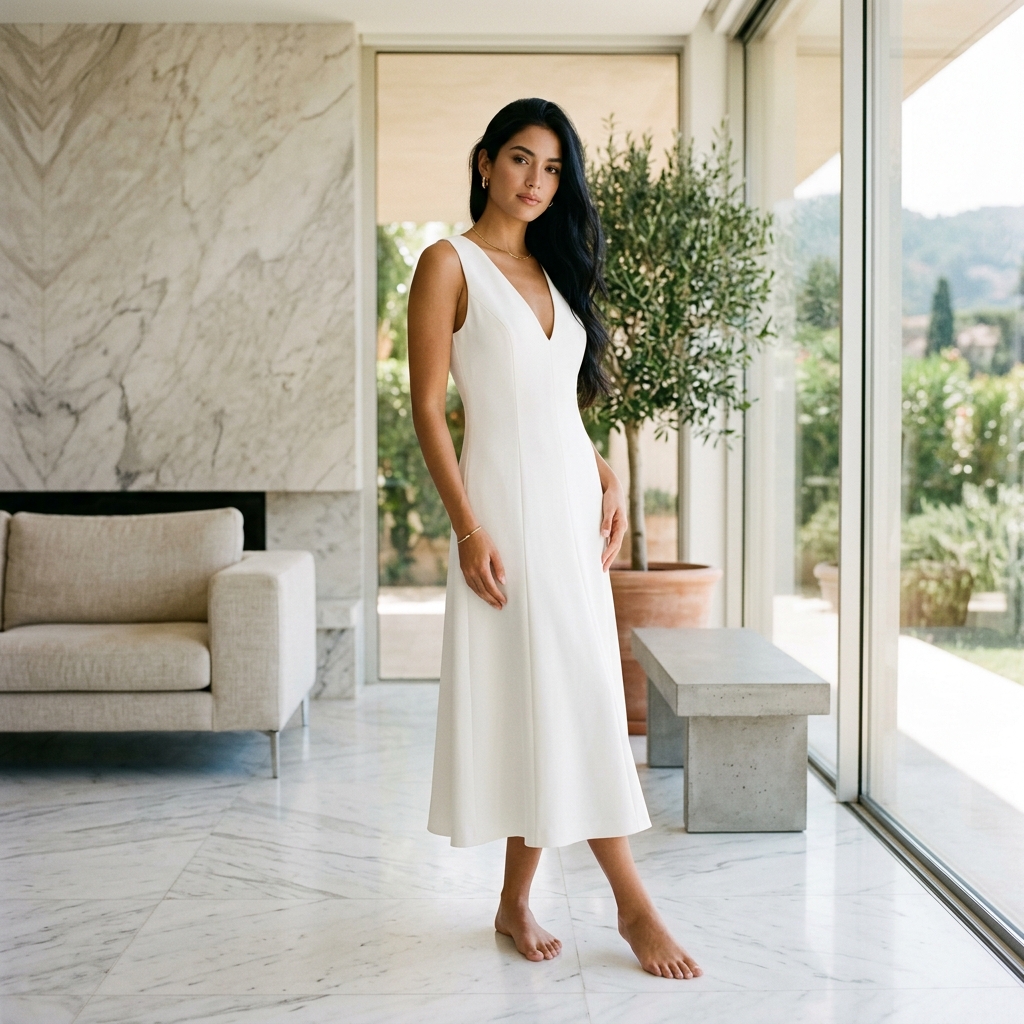 Vestido lino simple